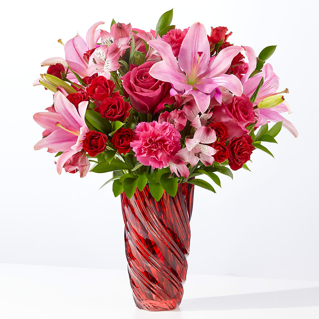 In Love Bouquet with Luxe Swirl Vase – MC MAHON'S HOUSE OF FLOWERS INC, Kingston ON