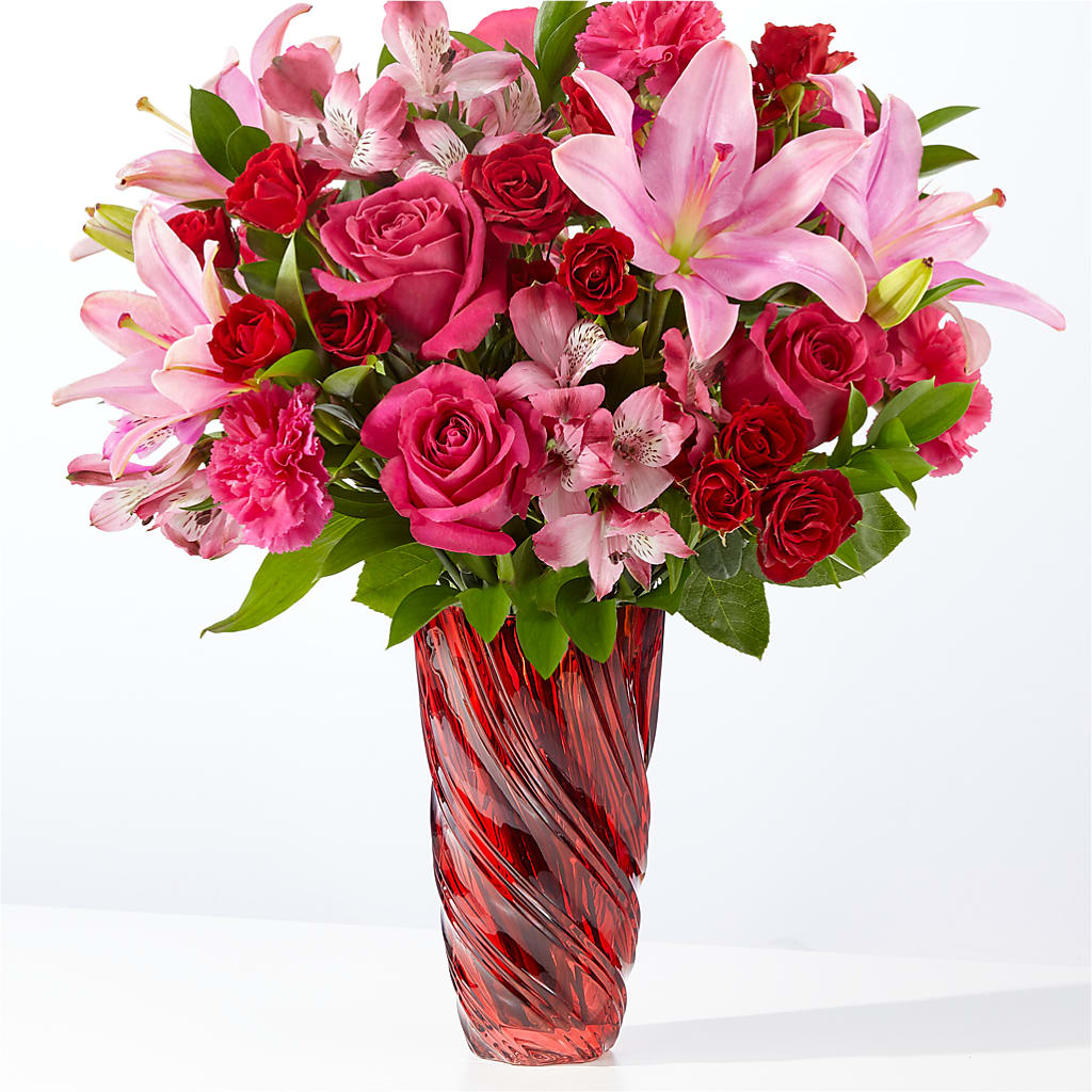 In Love Bouquet with Luxe Swirl Vase – MC MAHON'S HOUSE OF FLOWERS INC, Kingston ON