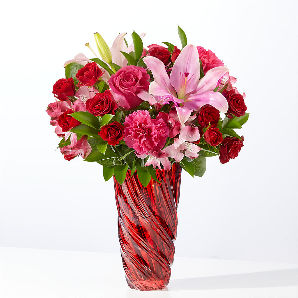 In Love Bouquet with Luxe Swirl Vase – MC MAHON'S HOUSE OF FLOWERS INC, Kingston ON