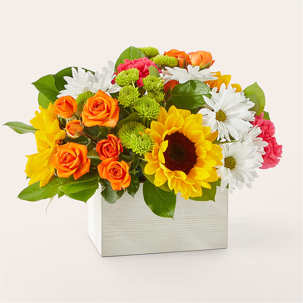 Sun-drenched Blooms Box Bouquet – MC MAHON'S HOUSE OF FLOWERS INC, Kingston ON