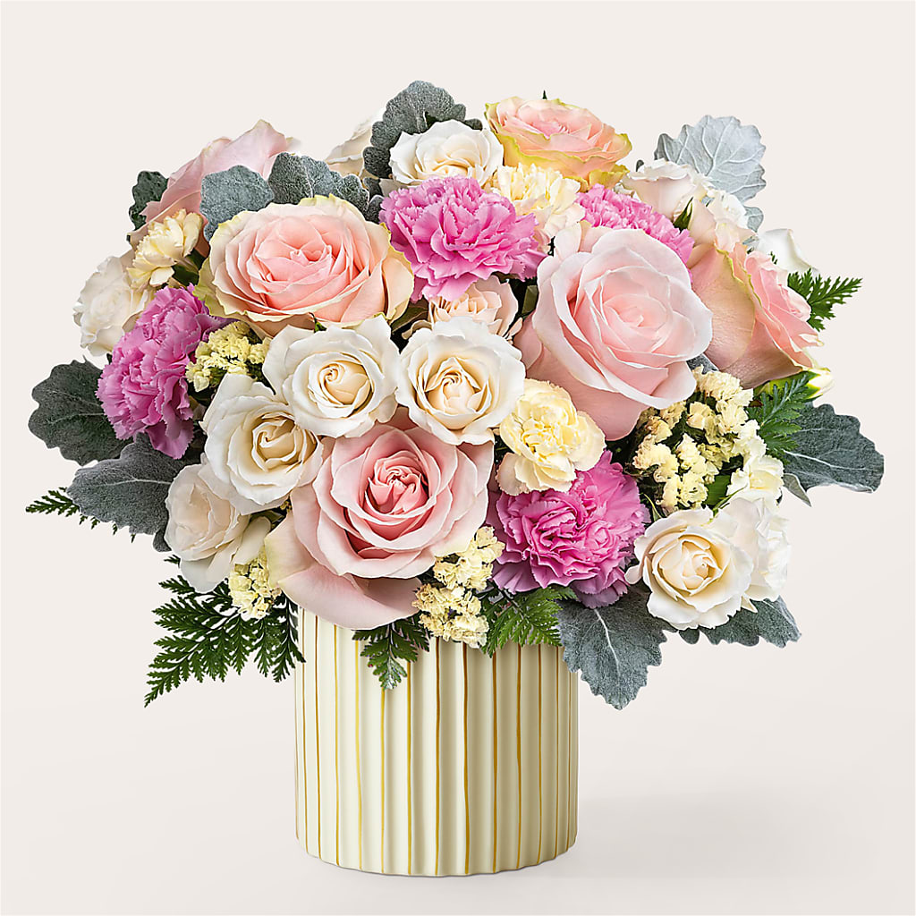 Blissful Moments Bouquet with Ivory Vase – MC MAHON'S HOUSE OF FLOWERS INC, Kingston ON