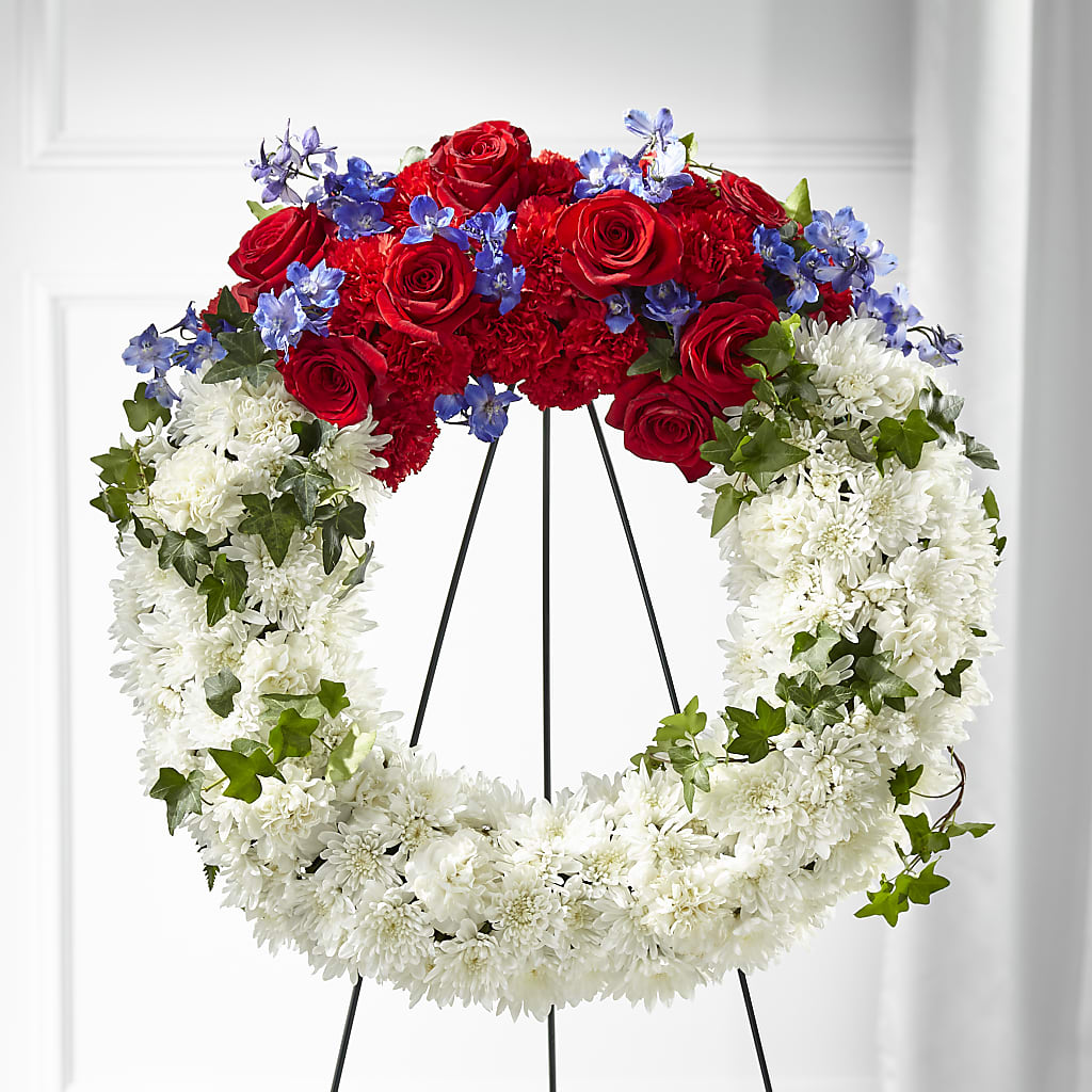 Patriotic Passion Wreath – MC MAHON'S HOUSE OF FLOWERS INC, Kingston ON