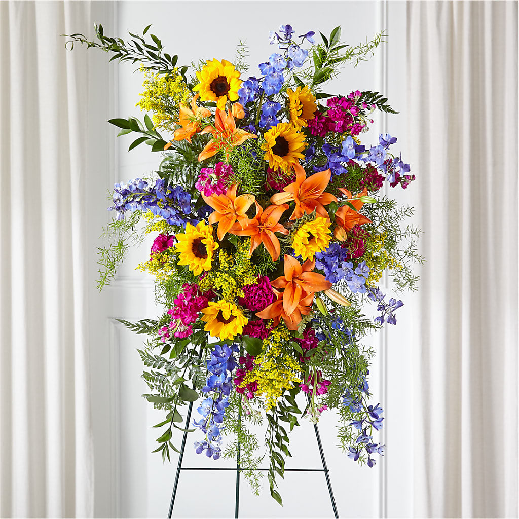 Sunlit Memories Standing Spray (Standard) – MC MAHON'S HOUSE OF FLOWERS INC, Kingston ON