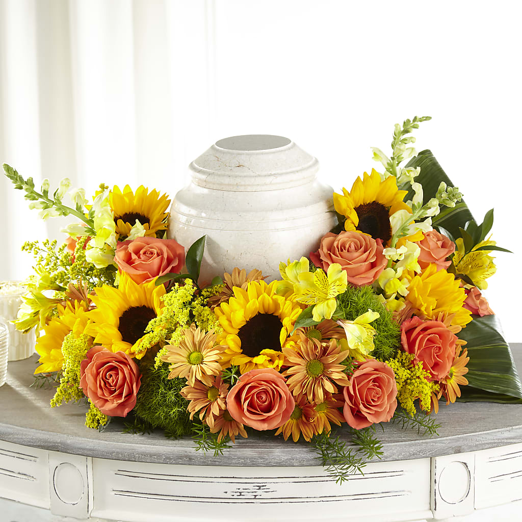 Faithful Sunflower Cremation Adornment – MC MAHON'S HOUSE OF FLOWERS INC, Kingston ON