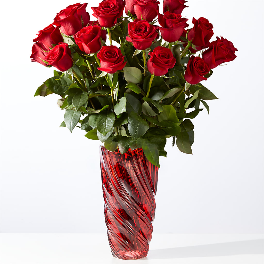 Classic Love Red Rose Bouquet with Luxe Swirl Vase – MC MAHON'S HOUSE OF FLOWERS INC, Kingston ON