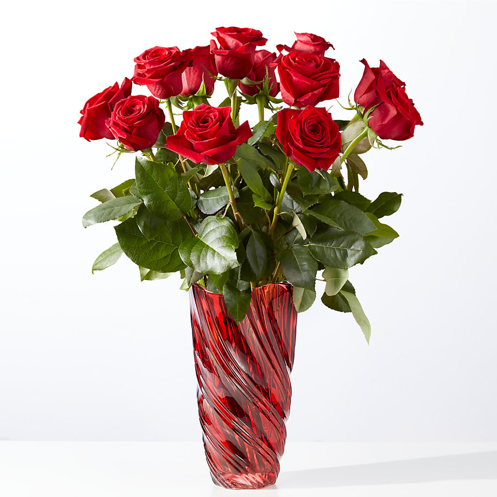 Classic Love Red Rose Bouquet with Luxe Swirl Vase – MC MAHON'S HOUSE OF FLOWERS INC, Kingston ON