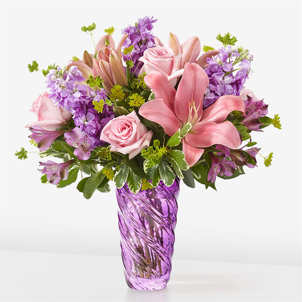 Precious Petals Bouquet with Luxe Swirl Vase – MC MAHON'S HOUSE OF FLOWERS INC, Kingston ON