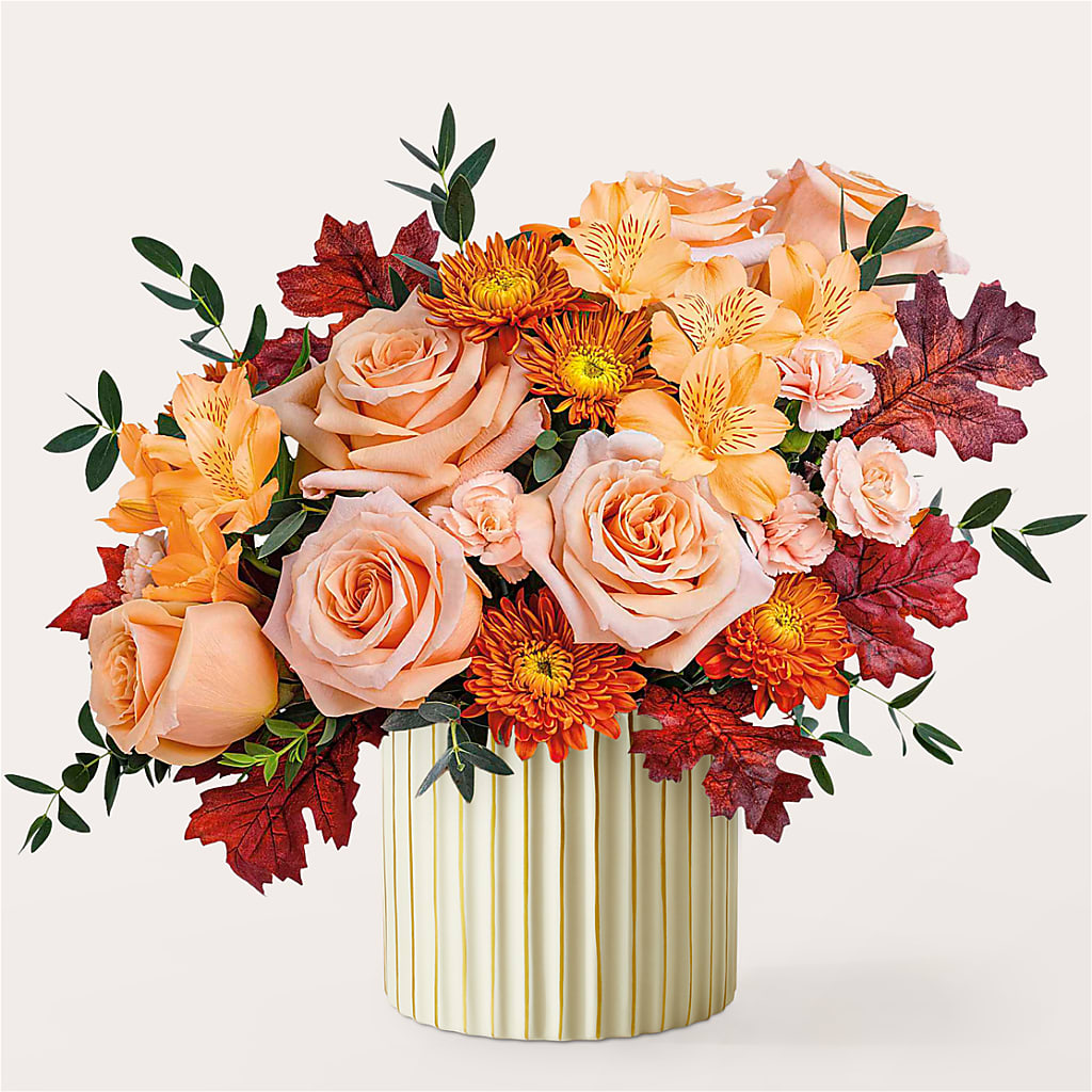 Spiced Latte Bouquet with Ivory Vase – MC MAHON'S HOUSE OF FLOWERS INC, Kingston ON