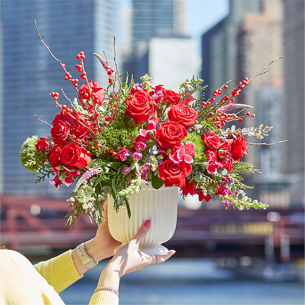 Big Red Bow Bouquet – MC MAHON'S HOUSE OF FLOWERS INC, Kingston ON