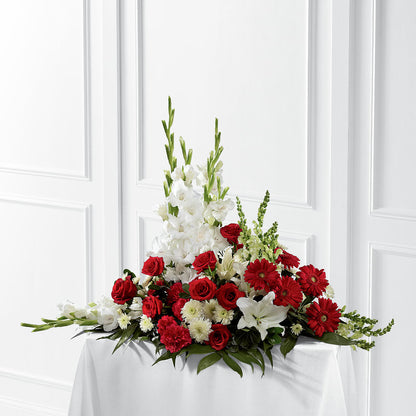 Crimson & White Arrangement – MC MAHON'S HOUSE OF FLOWERS INC, Kingston ON