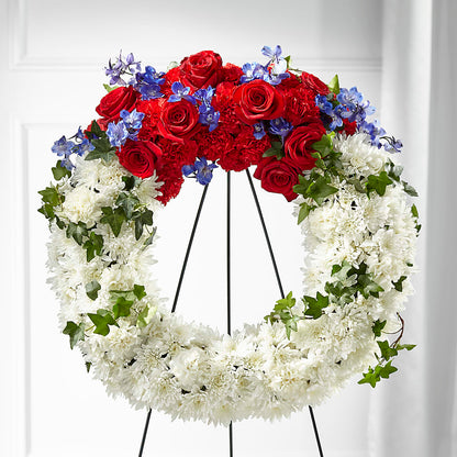Patriotic Passion Wreath – MC MAHON'S HOUSE OF FLOWERS INC, Kingston ON