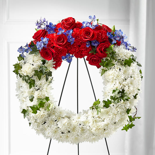 Patriotic Passion Wreath – MC MAHON'S HOUSE OF FLOWERS INC, Kingston ON