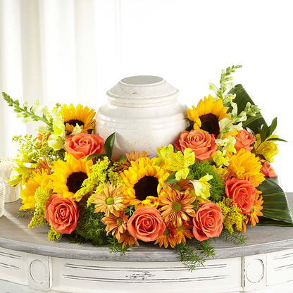 Faithful Sunflower Cremation Adornment – MC MAHON'S HOUSE OF FLOWERS INC, Kingston ON