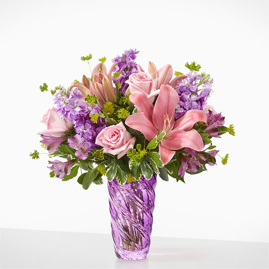 Precious Petals Bouquet with Luxe Swirl Vase – MC MAHON'S HOUSE OF FLOWERS INC, Kingston ON