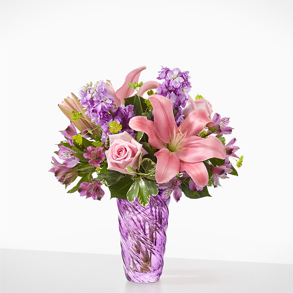 Precious Petals Bouquet with Luxe Swirl Vase – MC MAHON'S HOUSE OF FLOWERS INC, Kingston ON