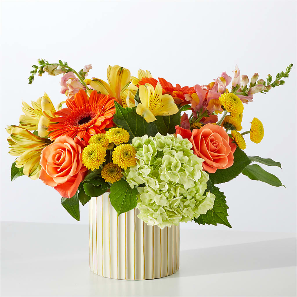 Autumn Sunshine Bouquet with Ivory Vase – MC MAHON'S HOUSE OF FLOWERS INC, Kingston ON