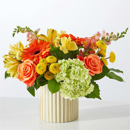 Autumn Sunshine Bouquet with Ivory Vase – MC MAHON'S HOUSE OF FLOWERS INC, Kingston ON