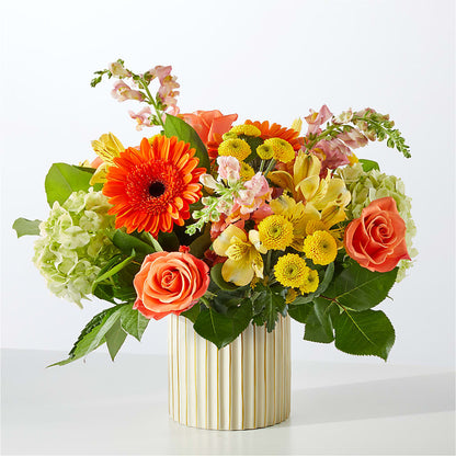 Autumn Sunshine Bouquet with Ivory Vase – MC MAHON'S HOUSE OF FLOWERS INC, Kingston ON