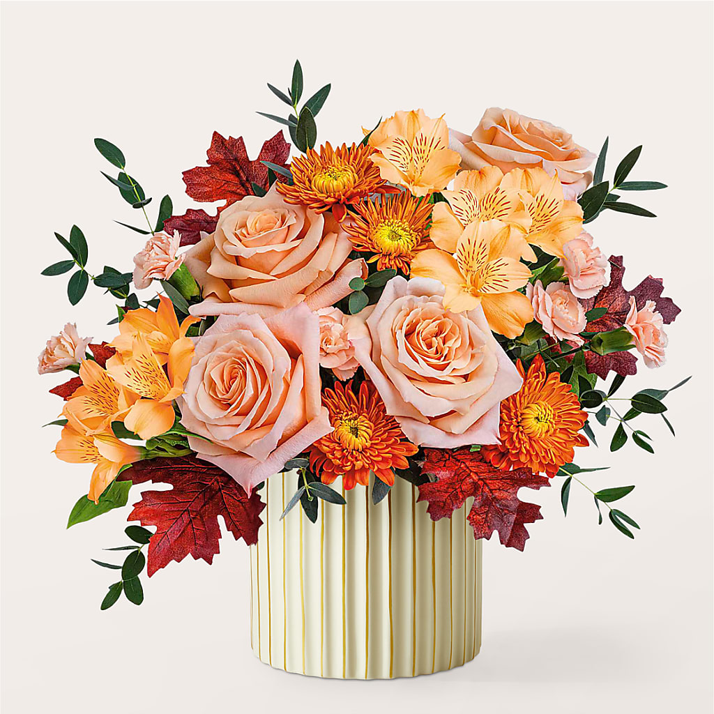 Spiced Latte Bouquet with Ivory Vase – MC MAHON'S HOUSE OF FLOWERS INC, Kingston ON