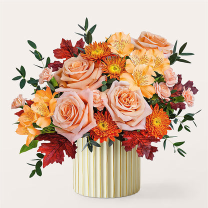 Spiced Latte Bouquet with Ivory Vase – MC MAHON'S HOUSE OF FLOWERS INC, Kingston ON